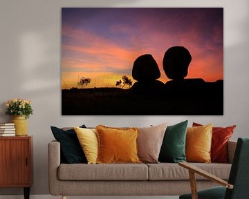 The Devil's Marbles - Karlu Karlu Tennant Creek, Central Australia- Quiet Emotion - Silhouettes at Sunset by Joyce van Dijk Fotografie - fotografiekunst vanuit m'n