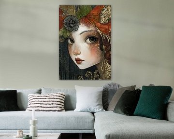 Golden Autumn Woman by ARTEO Paintings