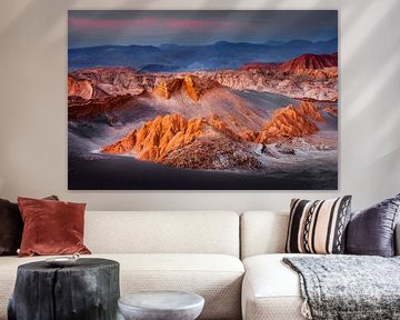 Zonsondergang in de Atacama woestijn, Chili van Chris Stenger