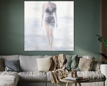 Dreamy female figure blends with light by Color Square
