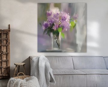 Nature morte florale de rêve aux douces tonalités violettes sur Color Square