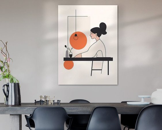 Voorbeeld van het werk in een kamer