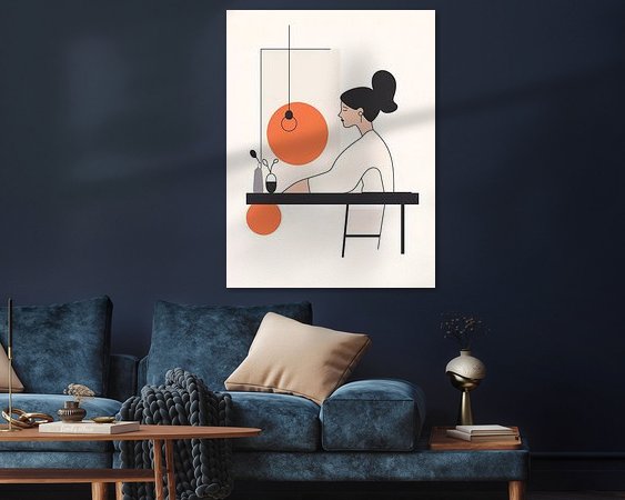 Voorbeeld van het werk in een kamer