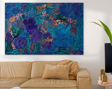 Collage painting in earth tones by Susan Hol