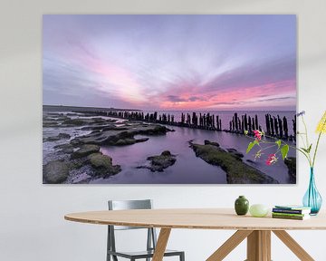 Zonsondergang bij de Wadden van Jeannet Hooftman