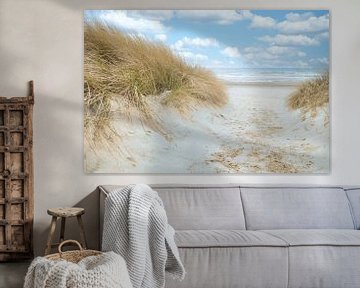 Strandovergang op Usedom met uitzicht op de Oostzee van Martin Köbsch