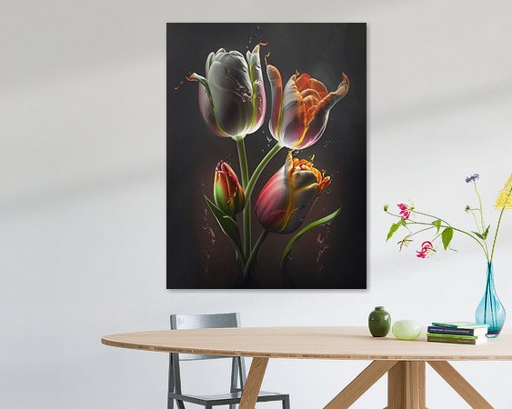 Voorbeeld van het werk in een kamer