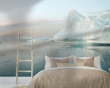 Eisscholle mit Sonnenuntergang | Reisefotografie Druck | Ilulissat Grönland