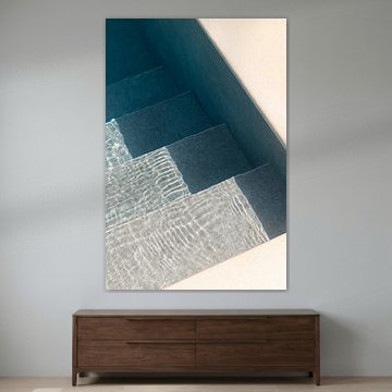 Zwembad trapje | reisfotografie print | Griekenland van Kimberley Jekel