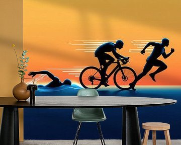 Triathlon Silhouet – Zwemmen, Fietsen, Rennen in Beweging van Zeger Knops