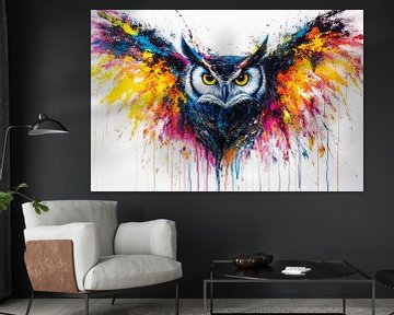 Abstracte kleurrijke uil van ARTemberaubend