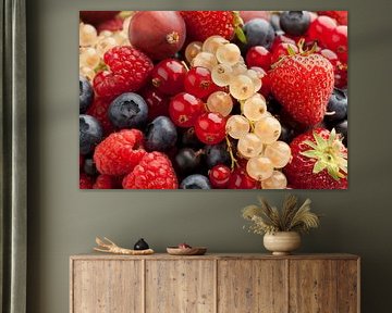 Composition de fruits d'été frais et mûrs, gros plan