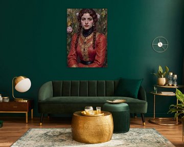 Portret van een vechter in de tuin - Neo Klassiek Kunstschilderij van FRESH Fine Art