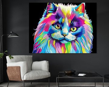 Multicoloured cat by Hans Levendig (lev&dig fotografie)