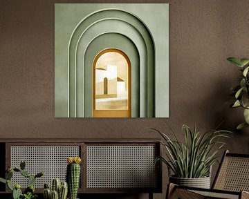 Boogschildering in saliegroen van FRESH Fine Art
