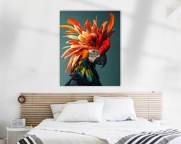 Der bunte Ara mit der Festtagsfrisur von But First Framing