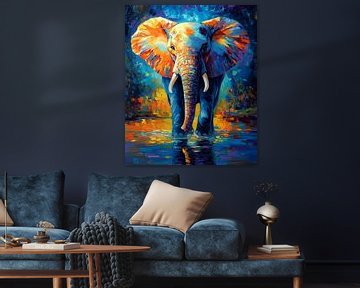 Colourful Power: Elefant im Spiegelbild von But First Framing