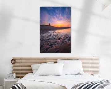 Texel's lighthouse during sunset. by Justin Sinner Photography (Photographer on Texel)