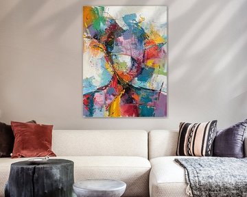 Abstract Portrait with Dynamic Colours