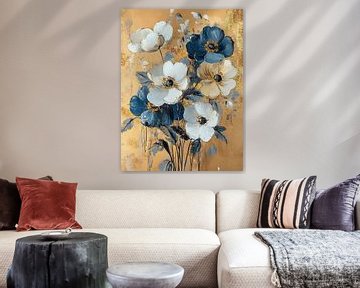 Flowers Gold by Wonderful Art