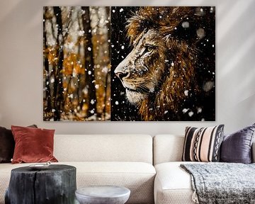 Majestueuze leeuw in winterlandschap van Imperial Art House