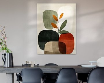 Abstrakte organische Formen, Bohème-Stil von Japandi Art Studio