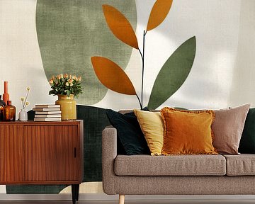 Abstracte organische vormen, bohemian stijl van Japandi Art Studio