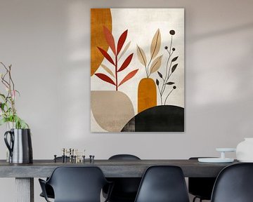 Abstrakte organische Formen, Bohème-Stil von Japandi Art Studio