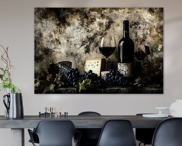 Wijn, kaas en druiven stilleven van Imperial Art House