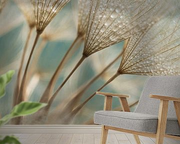 Good morning! Golden brown fluff with tiny water droplets by Marjolijn van den Berg