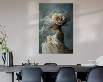 Schoonheid in Beige Tule no.1 van Studio BB