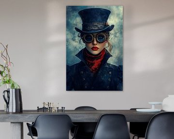 Digitales Porträt, Steampunk Queen in Blue Nr.2 von Studio BB
