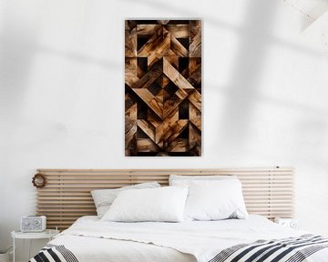 Houten Geometrie Behang van Surreal Media