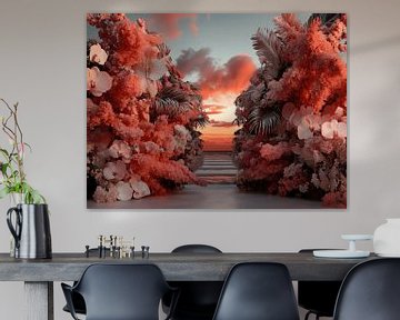 Pink Sky - Roses on Sunset van Surreal Media