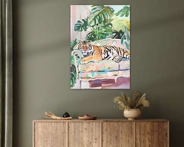 Tiger on the sofa by Niklas Maximilian
