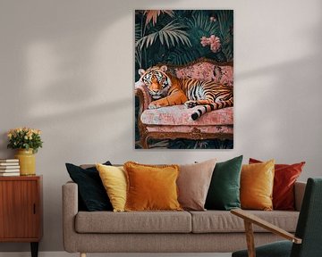 Tiger on the sofa by Niklas Maximilian