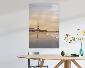 Fine Art landschap van de vuurtoren van Breskens tijdens de zonsondergang van John van de Gazelle fotografie