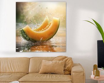 Frisches Stück Melone von Schwarzer Kaffee