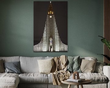 De bekende Hallgrímskirkja kerk in Reykjavik