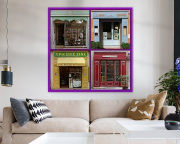 Collage van antieke Franse winkelpuien (yype A) van Gert van Santen