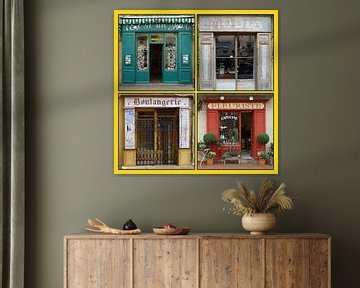 Collage van antieke Franse winkelpuien (type B) van Gert van Santen
