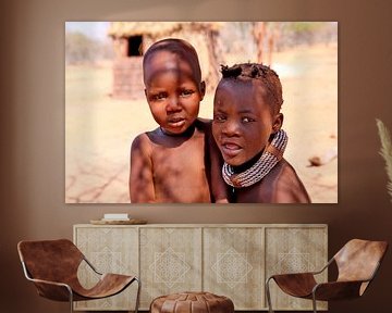Himba kinderen  in Kamanjab van Henk Langerak