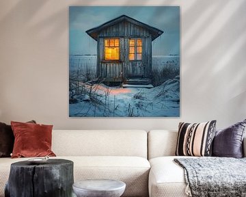 winterhut meer schemering raam gezelligheid rust van gm_designs