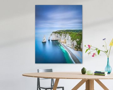 Etretat Aval kliffen. Normandische kust en natuurlijke boog, Frankrijk van Stefano Orazzini