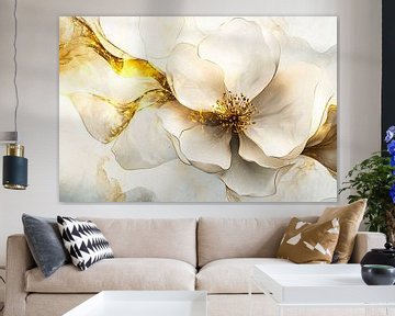 Witte bloem met gouden accenten van Imperial Art House