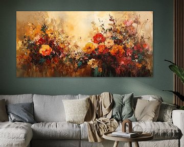 Symfonie van kleuren: abstracte bloemenpracht van Artsy