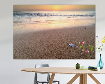Sunset at the North Sea beach during a calm day in South Holland by Sjoerd van der Wal Photography