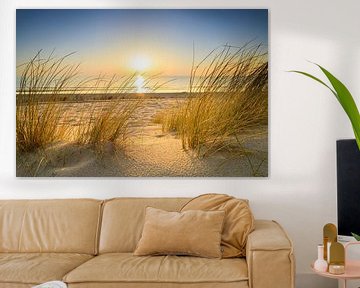 Zonsondergang in de duinen van het Noordzeestrand van Sjoerd van der Wal Fotografie