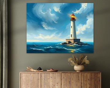 Vuurtoren op zee 3 van On Your Wall