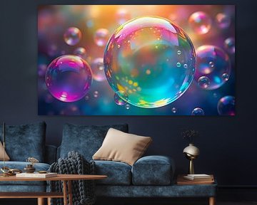 Réflexions de la lumière dans les bulles de savon